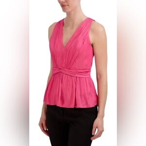 BCBGMAXAZRIA Women's V Sleeveless Twist Front Neck Top size medium